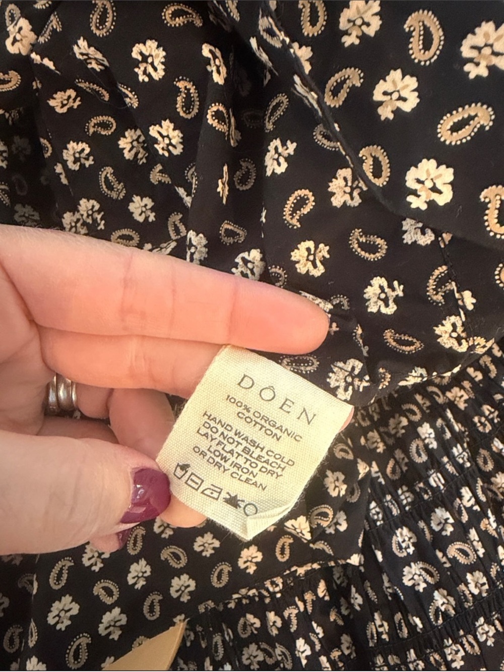 Doen Bijou Black and Cream Floral Maxi Dress - Picture 5 of 5
